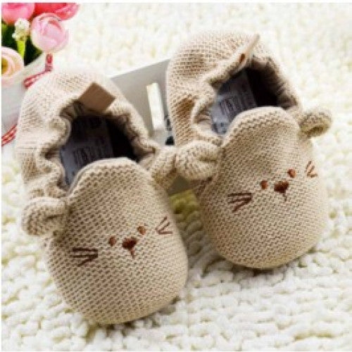 Elastic First Walkers Infant Toddler Knitted Crib Shoes Cartoon