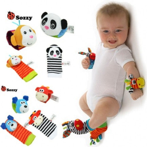 Infant Newborn Plush Sock Rattle Wrist Foot Finder Small Soft Children